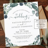 Budget Eucalyptus Greenery Wedding Invitation