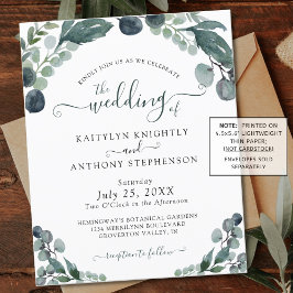 Budget Eucalyptus Greenery Wedding Invitation