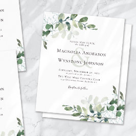 Budget Eucalyptus Greenery Wedding Invitation