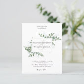 Budget Eucalyptus Greenery Wedding Invitation (Staand voorkant)