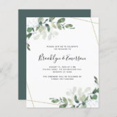 Budget Eucalyptus Greenery Wedding Invitation (Voorkant / Achterkant)