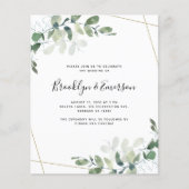 Budget Eucalyptus Greenery Wedding Invitation (Voorkant)