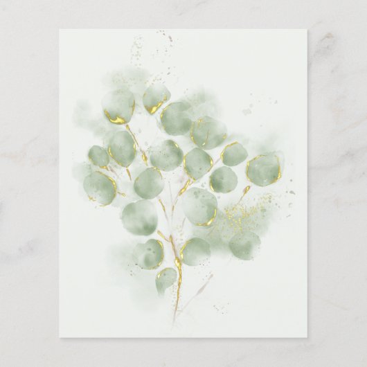 Budget Eucalyptus Greenery Wedding Invitation (Achterkant)