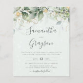Budget Eucalyptus Greenery Wedding Invitation (Voorkant)