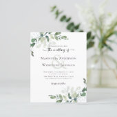 Budget Eucalyptus Greenery Wedding Invitation (Staand voorkant)