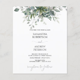 Budget Eucalyptus Greenery Wedding Invitation
