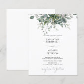 Budget Eucalyptus Greenery Wedding Invitation (Voorkant / Achterkant)