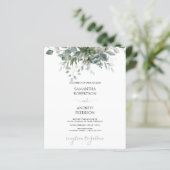Budget Eucalyptus Greenery Wedding Invitation (Staand voorkant)