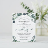 Budget Eucalyptus Greenery Wedding Invitation (Staand voorkant)