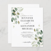 Budget Eucalyptus Greenery Wedding Invitation (Voorkant / Achterkant)