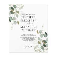 Budget Eucalyptus Greenery Wedding Invitation
