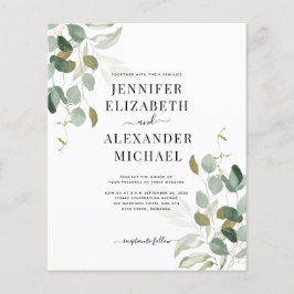 Budget Eucalyptus Greenery Wedding Invitation