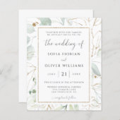 Budget Eucalyptus Greenery Wedding Invitation (Voorkant / Achterkant)
