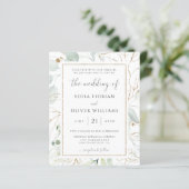 Budget Eucalyptus Greenery Wedding Invitation (Staand voorkant)