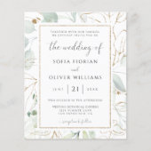 Budget Eucalyptus Greenery Wedding Invitation (Voorkant)