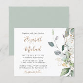 Budget Eucalyptus Greenery Wedding Invitation (Voorkant / Achterkant)
