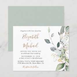Budget Eucalyptus Greenery Wedding Invitation