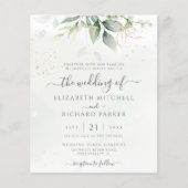Budget Eucalyptus Greenery Wedding Invitation (Voorkant)