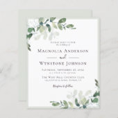 Budget Eucalyptus Greenery Wedding Invitation (Voorkant / Achterkant)
