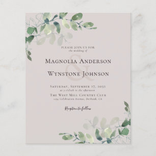 Budget Eucalyptus Greenery Wedding Invitation