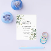 Budget Eucalyptus Greenery Wedding Invitation Flyer (Enkel)