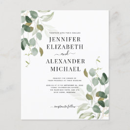 Budget Eucalyptus Greenery Wedding Invitation Flyer