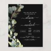 Budget Eucalyptus Greenery Wedding Invitation Flyer (Voorkant)