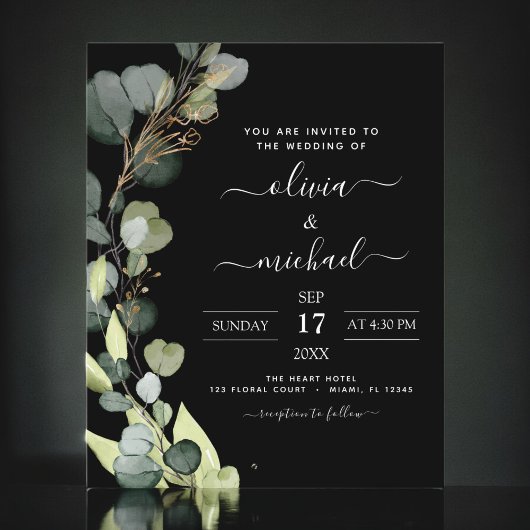 Budget Eucalyptus Greenery Wedding Invitation Flyer