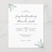 Budget Eucalyptus Greenery Wedding Invitation Flyer (Voorkant)