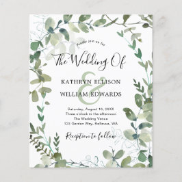 Budget Eucalyptus Greenery Wedding Invitation Flyer