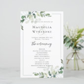 BUDGET Eucalyptus Greenery Wedding Programme (Staand voorkant)