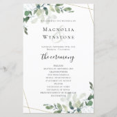BUDGET Eucalyptus Greenery Wedding Programme (Voorkant)