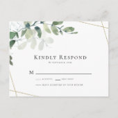 BUDGET Eucalyptus Greenery Wedding RSVP Briefkaart (Voorkant)