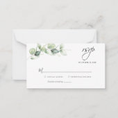 Budget Eucalyptus Greenery Wedding RSVP Kaart Notitiekaartje (Voorkant)