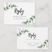 budget Eucalyptus Greenery Wedding RSVP Notitiekaartje (Voorkant / Achterkant)