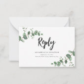 budget Eucalyptus Greenery Wedding RSVP Notitiekaartje (Voorkant)