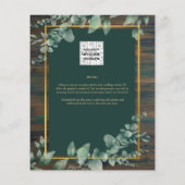 BUDGET Eucalyptus Greenery WEDDING Rustige Wood QR Flyer (Achterkant)