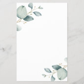 Budget eucalyptus groen chic trouw uitnodiging flyer (Achterkant)