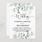 Budget Eucalyptus Groen Huwelijk Flat Programma's (Voorkant / Achterkant)