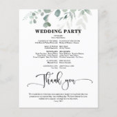 Budget Eucalyptus Groen Huwelijk Flat Programma's (Achterkant)