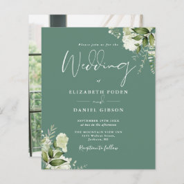 Budget Eucalyptus Groen Huwelijksuitnodiging Foto