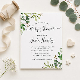 Budget Eucalyptus Groene Baby Shower Uitnodiging