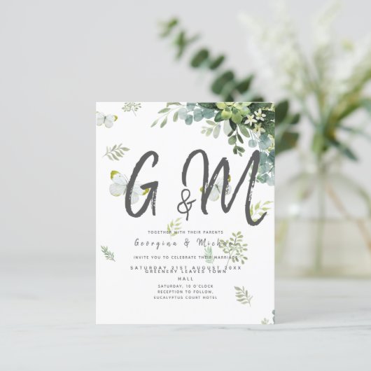 BUDGET Eucalyptus Groene Blad Botanische Trouwdag (Staand voorkant)