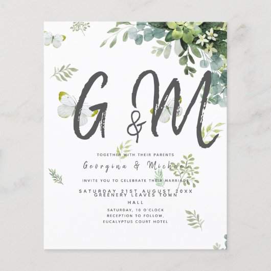 BUDGET Eucalyptus Groene Blad Botanische Trouwdag (Voorkant)