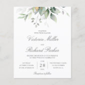 Budget Eucalyptus Groene Bladeren Elegante Trouwda (Voorkant)
