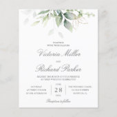 Budget Eucalyptus Groene Bladeren Elegante Trouwda (Voorkant)