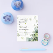 BUDGET Eucalyptus Groene Bladeren Smaragd Bruiloft Flyer (Enkel)