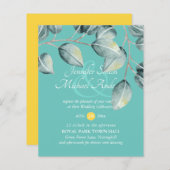 Budget Eucalyptus Groene Bladeren Trouw Uitnodigin (Voorkant / Achterkant)