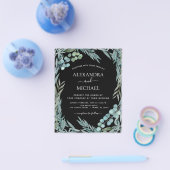 Budget Eucalyptus Groene Botanische Trouwdag Flyer (Enkel)