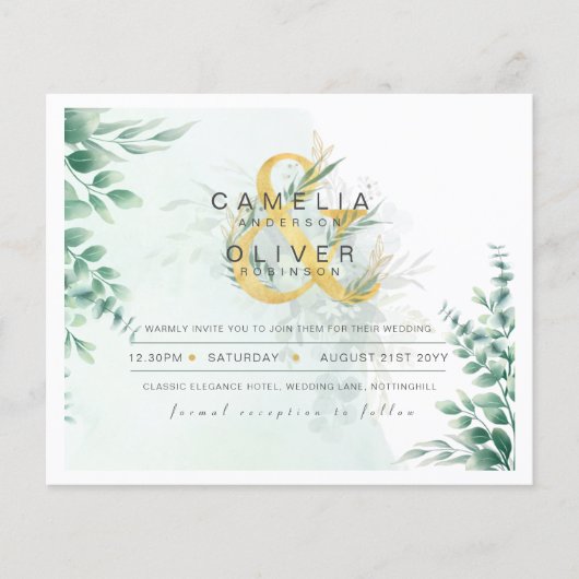 BUDGET Eucalyptus Groene Gebieden Gouden Huwelijk  Flyer (Voorkant)